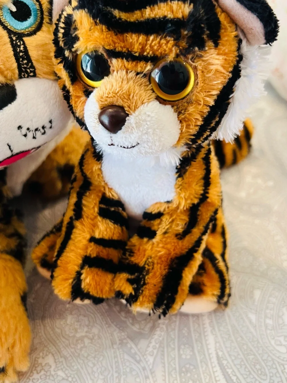 Tiger Family Stuffed Animals - Orange & Black, bear , pig & 3 dogs  Total 8